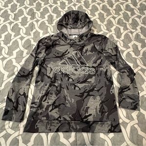 Adidas Boys Gray Camouflage Hoodie Size XL (18/20)